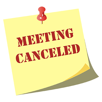 Image of Post-it note with words "Meeting Canceled"